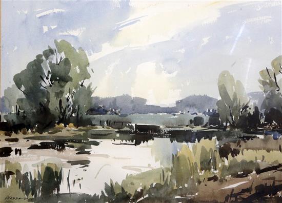 Edward Wesson (1910-1983) Near the River Wey 13 x 18in.